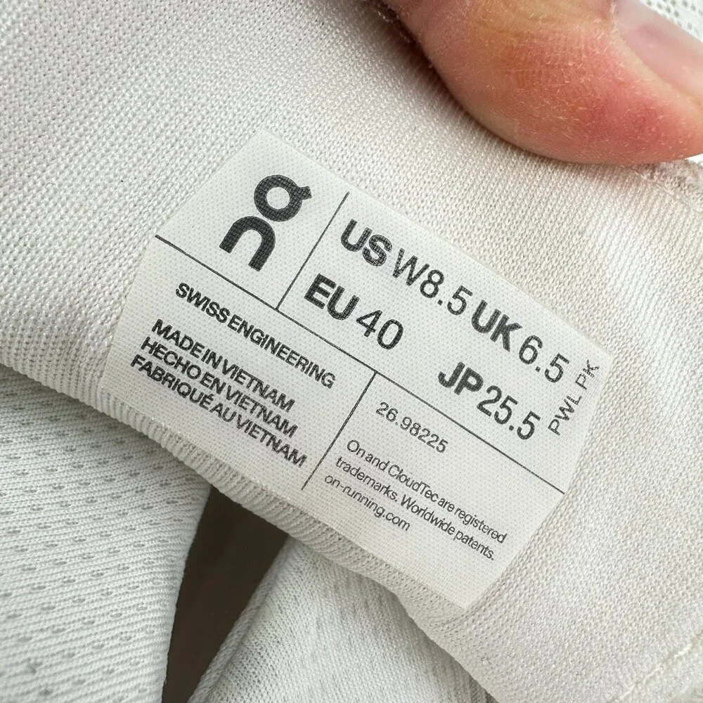 On Cloudnova Swiss Engineering Women Size 8.5 26.98225 Undyed White Shoes